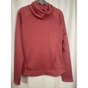 Nyano Sherpa Pullover - Turtleneck Long SLV/Front Pouch/Textured Red - Size S